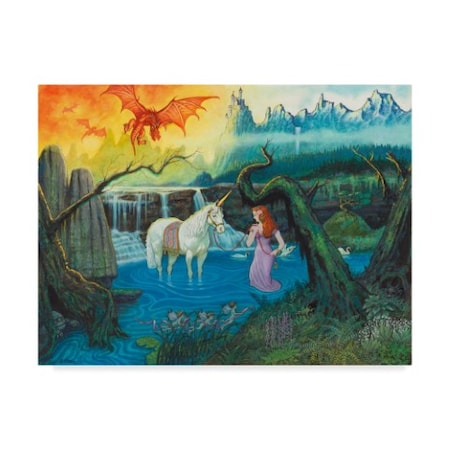 Ben Otero 'The Princess And Her Unicorn' Canvas Art,35x47